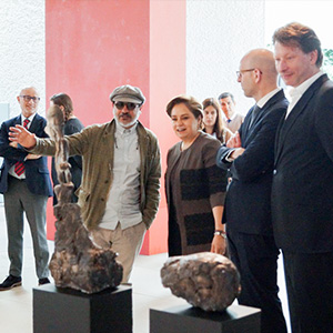 Guided tour through the exhibition at the embassy of Mexico with Gustavo Aceves, I.E. Patricia Espinosa Cantellano, Moritz van Dülmen, Kristian Jarmuschek ©Jarmuschek+Partner